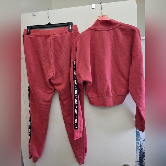 Nike Essential Fleece Tracksuit Set  In dusty Pink Size XS - Picture 6 of 11